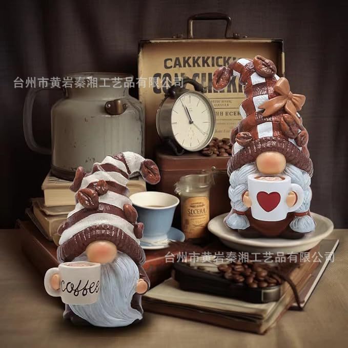 亚马逊新款咖啡店装饰品树脂小摆件侏儒小矮人工艺品摆件家居装饰