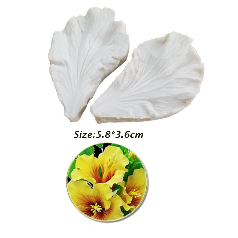 Hibiscus Flower Hibiscus Flower Flower Clip Mold Pressed Mold Fondant Silicone Mold Cake Decoration Succulent Porcelain Clay Mold