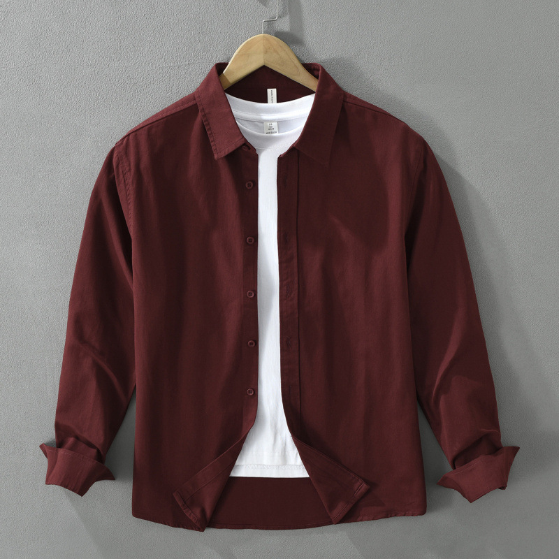 7985 Japanese-style workwear long-sleeve shirt for men, fashionable and versatile, artistic casual loose top jacket, available for wholesale