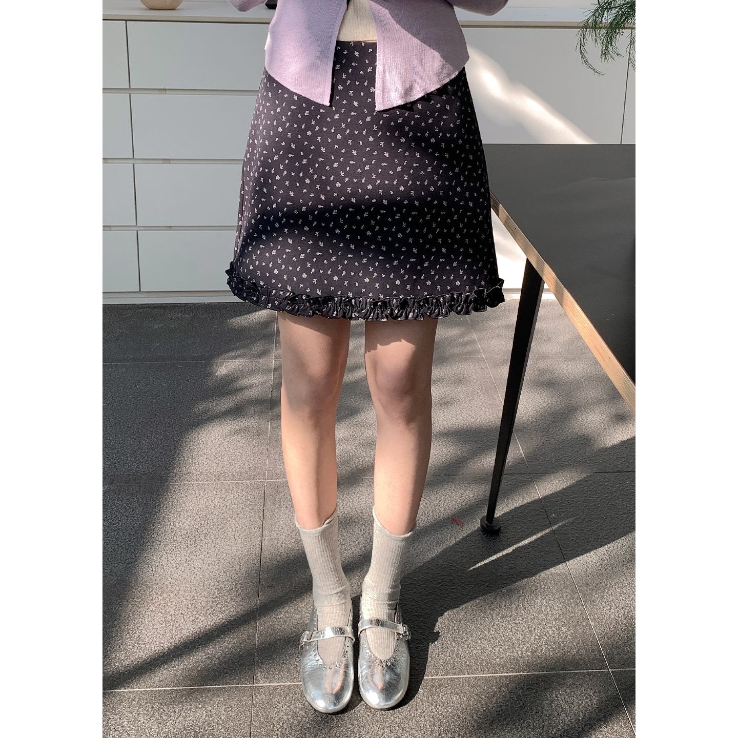 Vintage Floral A-Line Short Skirt, Slimming and Stylish, New Korean-Style Versatile Half Skirt for Women Ye039