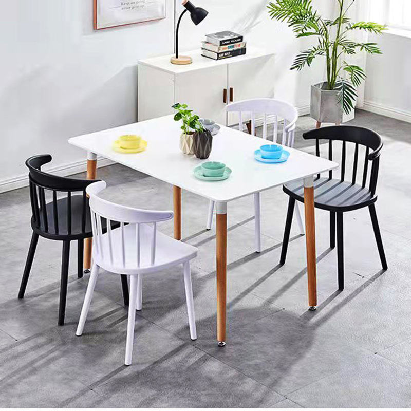 Manufacturer Wholesale Pp Injection Molded Rubber Chair Restaurant Office Leisure Chair Home Dining Table Solid Wood Table and Chair Set
