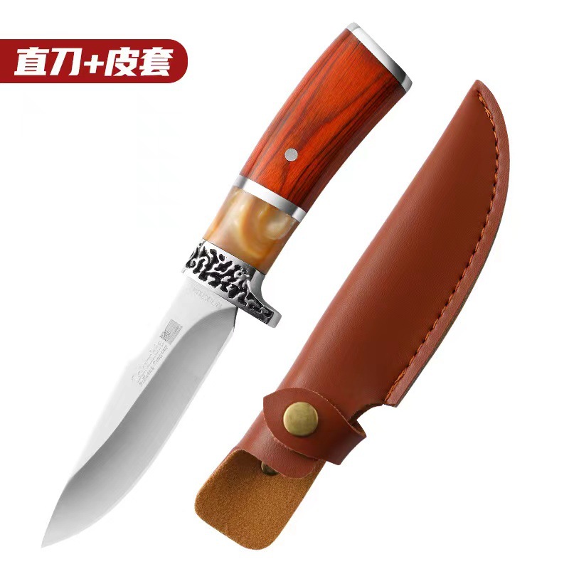 Cuchillo de acero inoxidable mango de cuchillo de cocina carne barbacoa comer carne de cerdo Cordero cuchillo acampar al aire libre cuchillo de camping portátil