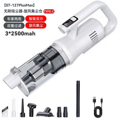 Wireless Car Vacuum Cleaner with High Suction Power, Household Car Vacuum Cleaner, Handheld Small Outdoor Multi-Purpose Blowing and Suction All-In-One Machine (Tozsoranlar) - white-cyclone-dust-collection-chamber-111v-32500mah