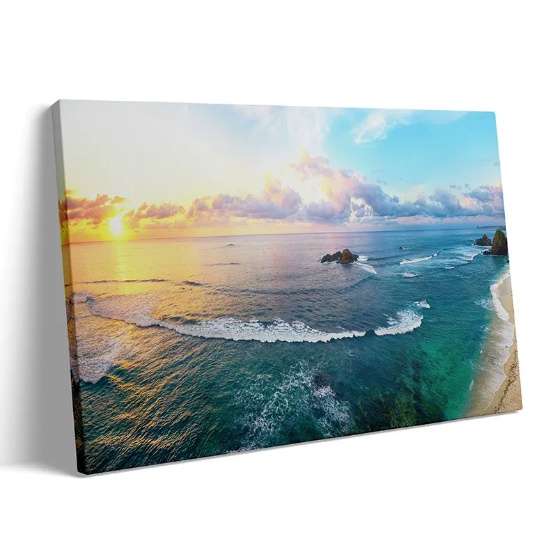现代装饰画客厅海景沙滩风景挂画走廊过道宾馆民宿酒店横幅墙壁
