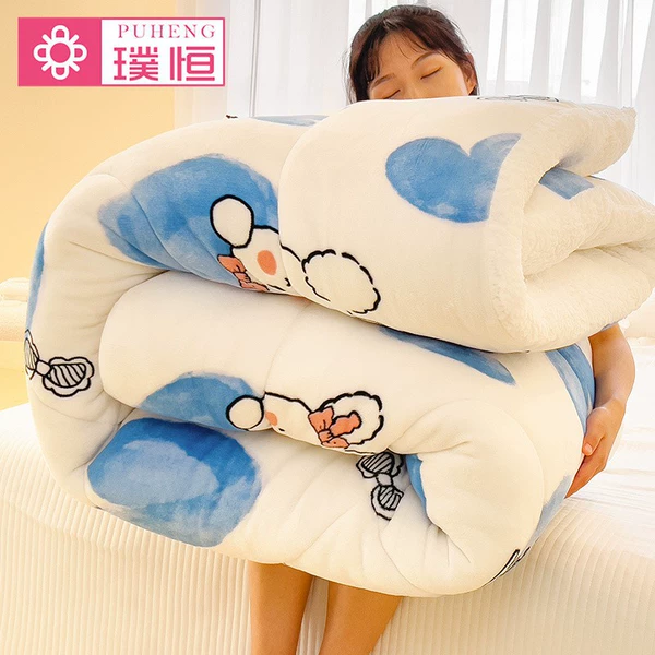 -Blue Heart Bear-snowflake velvet + lambswool