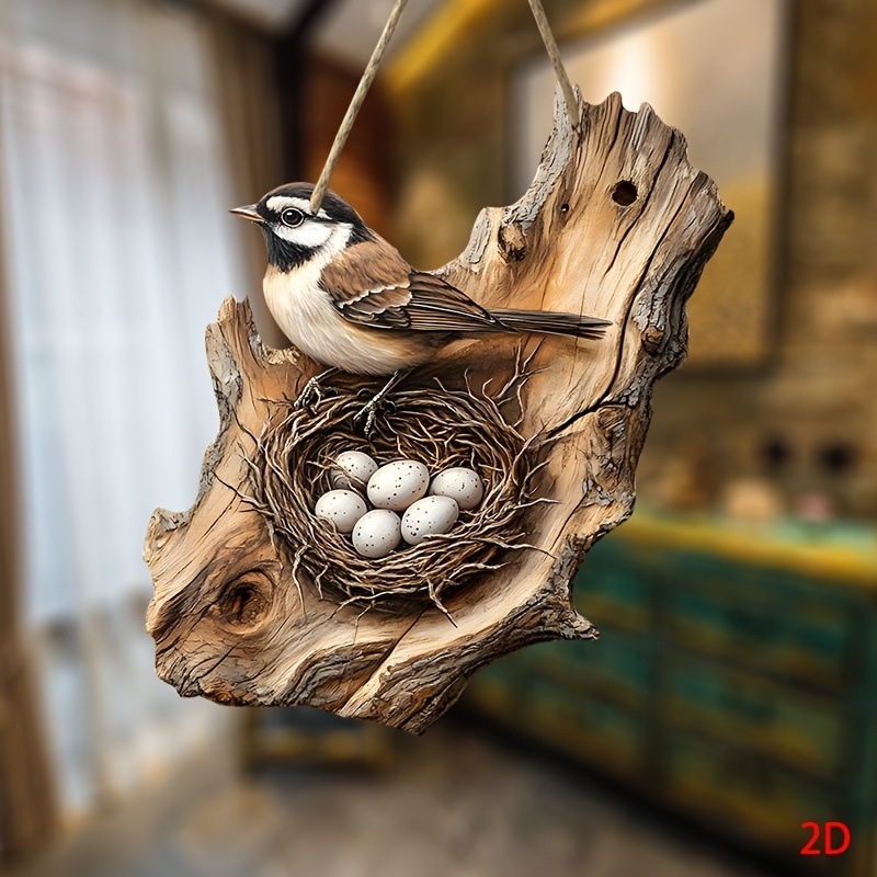 Colgantes de madera creativa transfronteriza pájaros 2D decoración de pared colgantes decoración listados decoración de artículos de fiesta artesanía