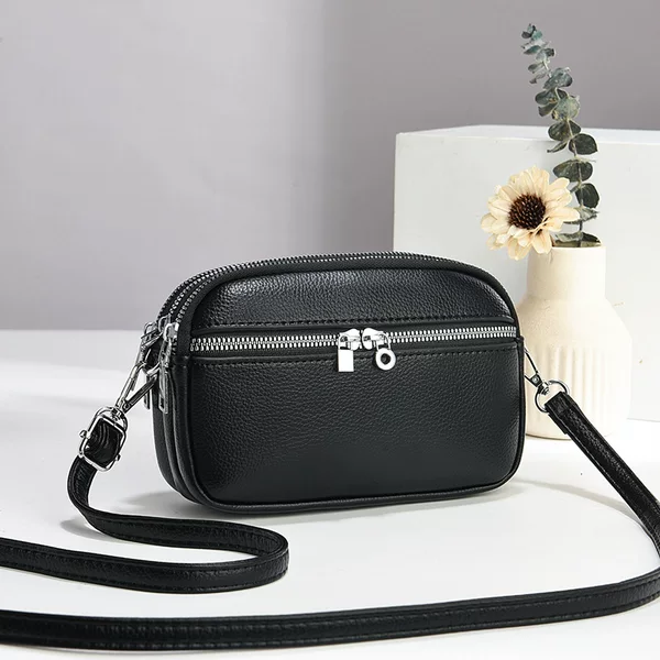 Women's Mini New Small Bag Change Shoulder Bag Large Capacity Double Zipper Small Wallet Multifunctional Hand Storage Bag