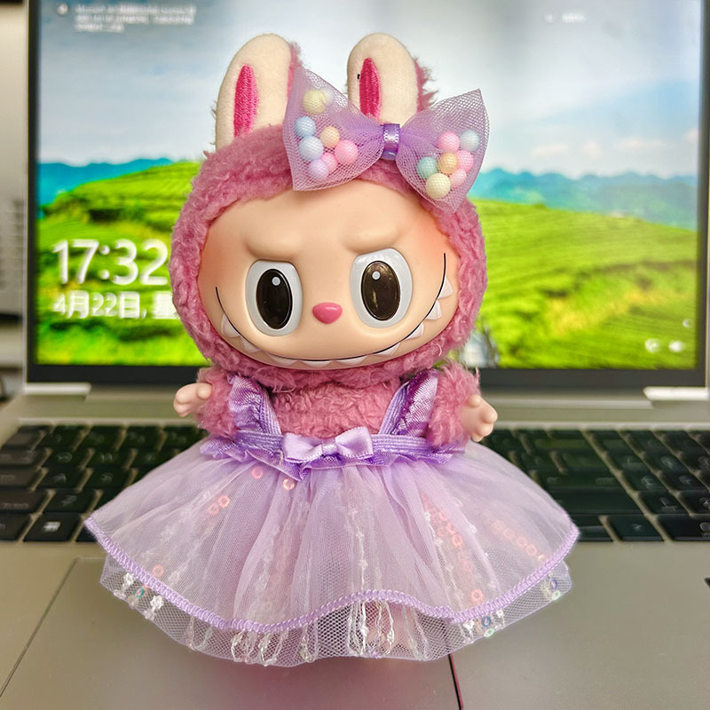 ソースメーカーのみの服】17cmペンダント ラブブ服 ブラインドボックス ラブブ人形 人形服 クールブラック カラフル|undefined
