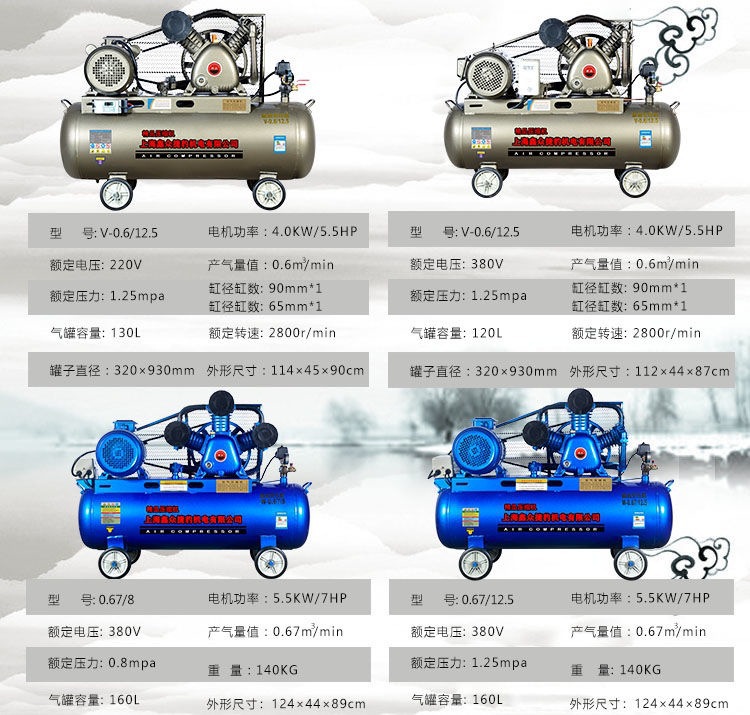 Shanghai Jaguar Air Compressor Industrial-Grade High-Power Air Pump 7.5Kw380V Air Compressor 220V Air Pump