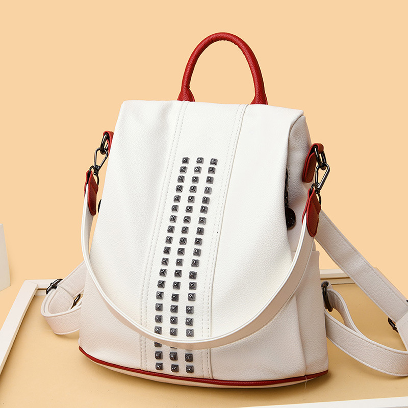 Contraste Color Mochila de mujer transfronteriza nueva mochila antirrobo de mujer moda mochila de viaje de hombro de mujer entrega de una sola pieza