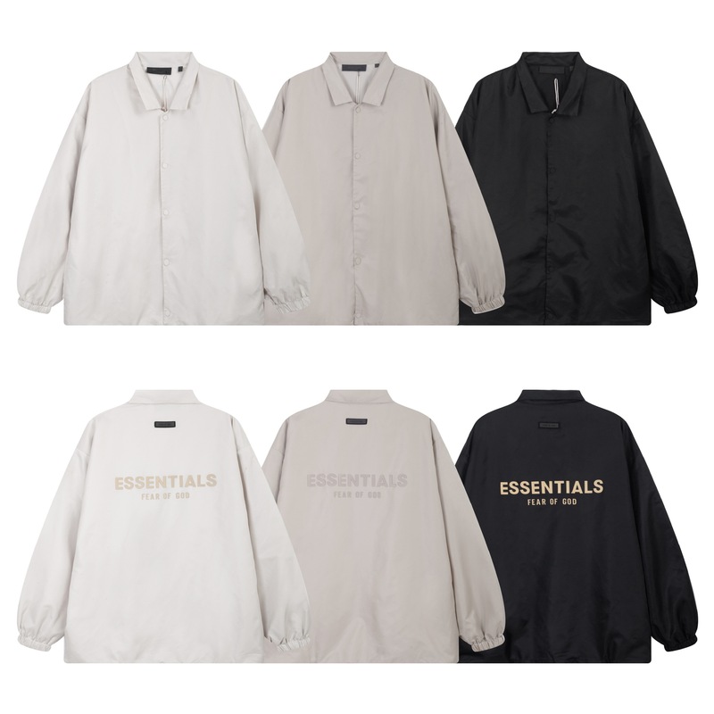 Cross-Border Trendy Brand Essentials Fog Letter Silicone Flocking Coach Jacket Unisex Ins High Street Outerwear Cross-Border Trendy Brand Essentials Fog Letter Silicone Flocking Coach Jacket Unisex Ins High Street Outerwear