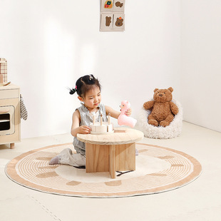Solid Wood Table, Children's Small Round Table, Kindergarten Handmade Small Table, Home Reading and Study Table, Korean Small Coffee Table Ornaments