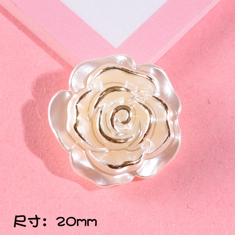 Perla grado borde dorado Borde de plata Rosa crema pegamento teléfono caso DIY material hecho a mano decoración creativa