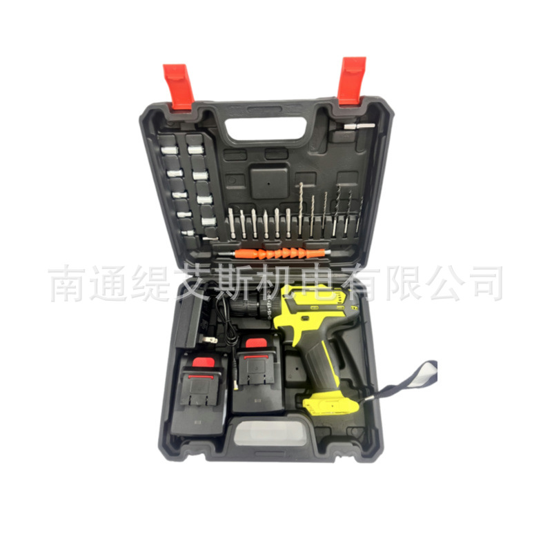 Transfronterizo 21V nuevo taladro de carga multifuncional taladro eléctrico de litio destornillador eléctrico taladro de mano conjunto de herramientas domésticas