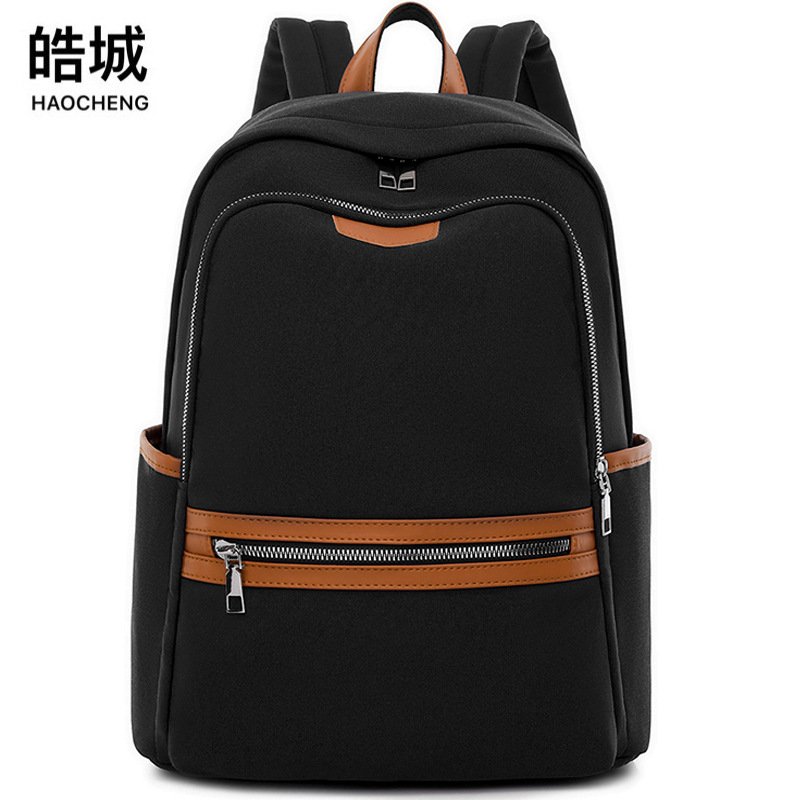 2024 nueva mochila de tela Oxford para mujer coreana, color de contraste de moda, mochila para computadora portátil de gran capacidad al por mayor