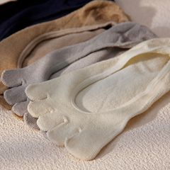 Yueyue Five Finger Boat Socks - Simple, Comfortable, Durable, Plain Color, Breathable, Mulberry Silk Socks, Bullet Tension Band, Wholesale