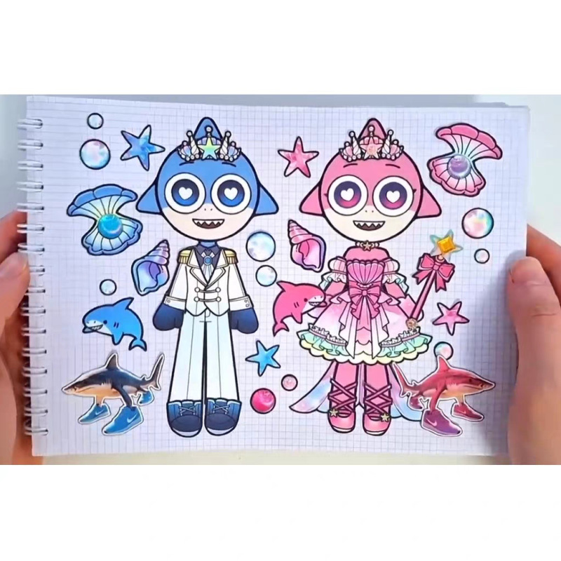 AI 山と海の古典 VS リズムボックス女の子楽しいドレスアップ手作り素材おもちゃハンドブック解凍ステッカー|undefined