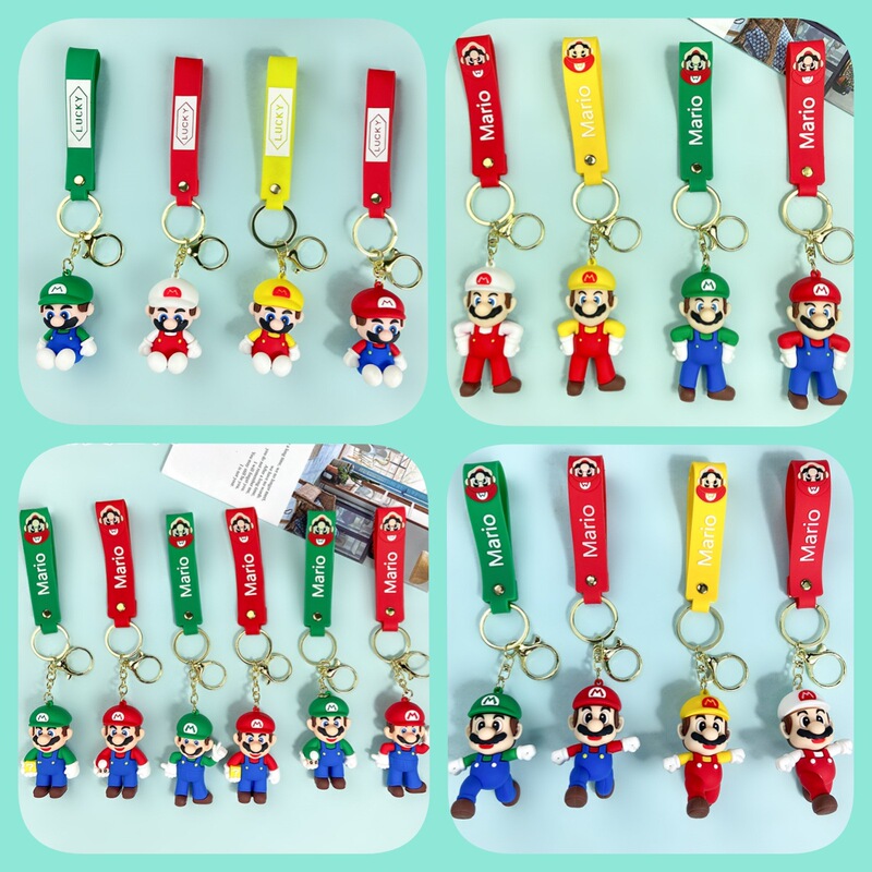 Cross-Border Hot-Selling Boutique Mario Keychain Small Gifts Car Accessories Cartoon Keychain Cartoon Bag Pendant