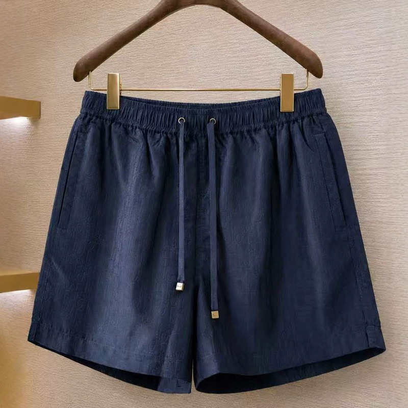 Navy Blue All-Over Jacquard Embroidered Elastic Band Jacquard Men's Casual Shorts Men Short Navy Blue All-Over Jacquard Embroidered Elastic Band Jacquard Men's Casual Shorts Men Short