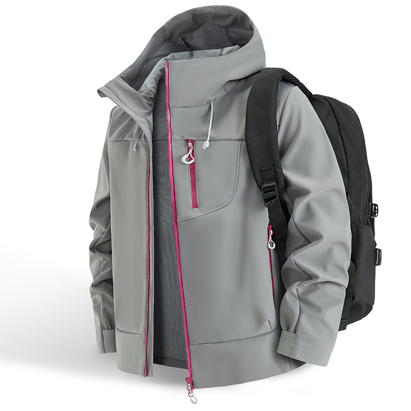 2025 Outdoor Soft Shell Jacket Men's and Women's Autumn New Hooded Windproof Hiking Cycling Mountaineering Jacket Jacket