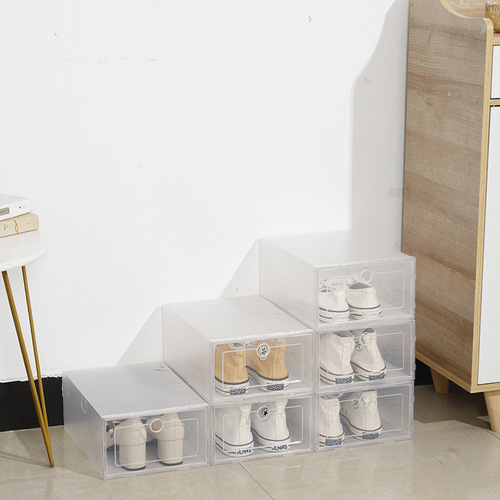 Transparent plastic shoe box modern simple living household storage box display dustproof and moisture-proof shoe wall wholesale