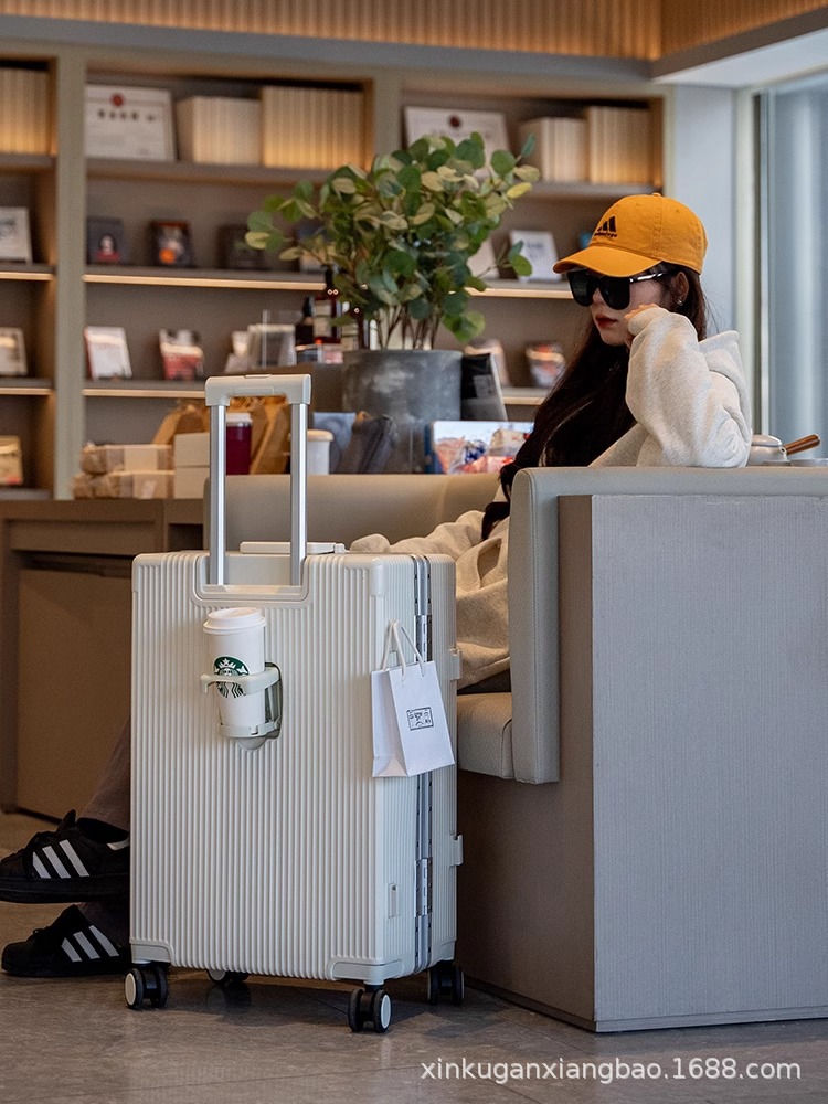 Tronco de apertura frontal, maleta de viaje, marco de aluminio, gran capacidad, multifunción, código ligero, 20 pulgadas, se puede abordar 24 nuevos hombres