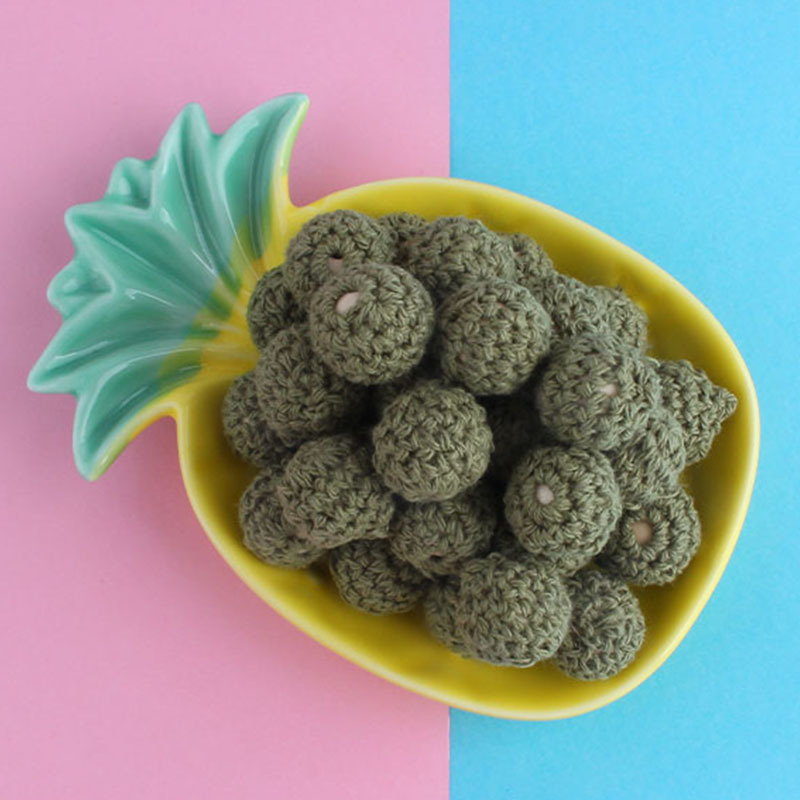 16mm de madera de algodón crochet lana Bola de comercio exterior DIY accesorios de la joyería de bolas de algodón AliExpress Amazon