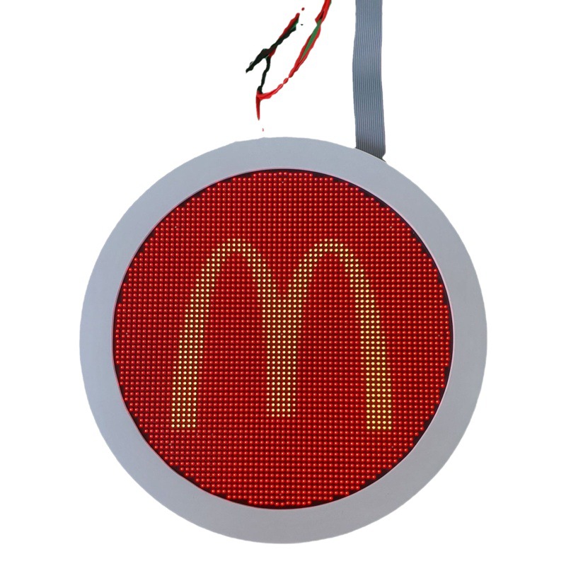 Pantalla redonda LED pantalla a todo color pantalla interior en forma especial cadena tienda letrero personalizado puerta luminosa caja de luz de doble cara