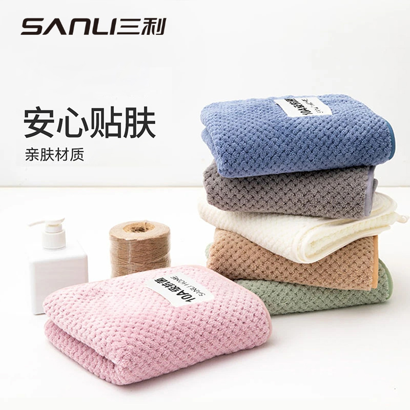 Sanli piña toalla suave no es fácil de caer el cabello toalla de baño de adultos toalla facial de coral toalla absorción de piel