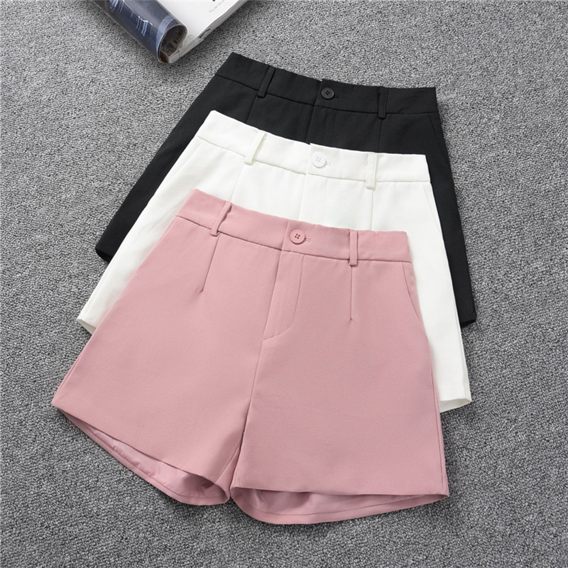 High-Waisted Black Suit Shorts for Women Spring 2022 New Versatile K-Style A-Line Wide-Leg Loose Slimming Look Outer Shorts