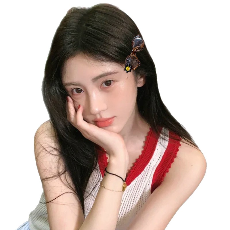 笑脸眼镜！小众设计发夹女侧边夹子2025新款发饰前额碎发刘海夹|undefined