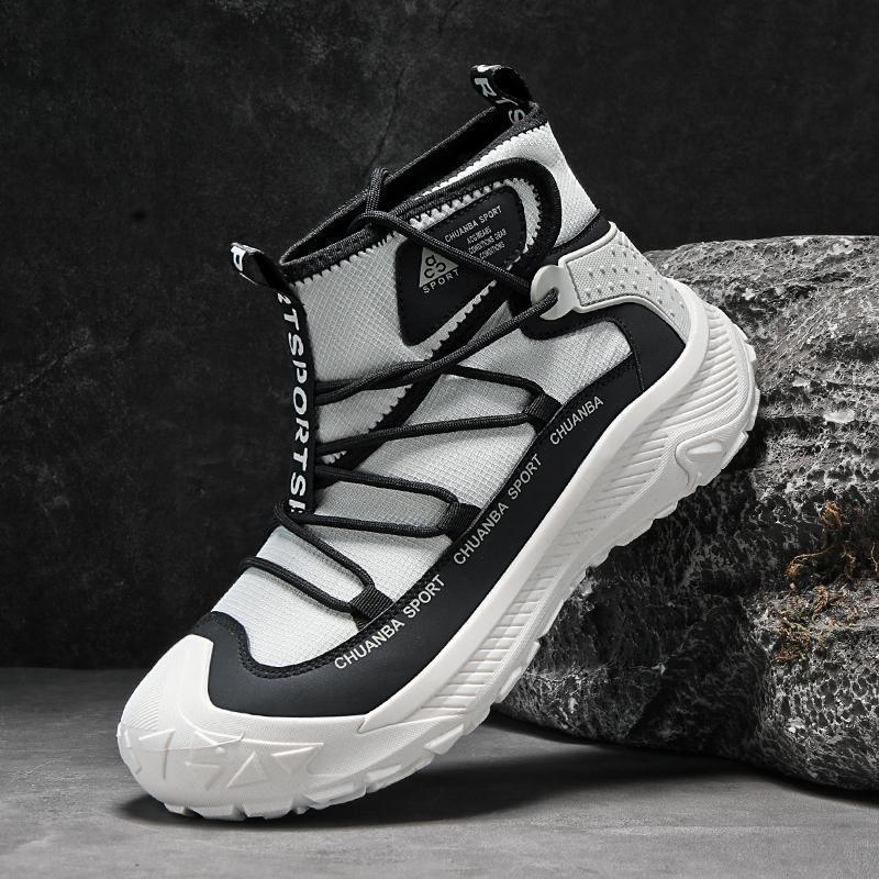 Zapatos de hombre respirantes antideslizantes al aire libre zapatos de pesca neumáticos suela desgaste de montaña zapatos de escalada de roca zapatos de trabajo de alto nivel