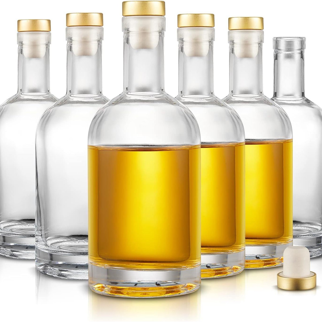 跨境热销玻璃冰酒瓶密封带盖康普茶瓶家用果汁饮料瓶葡萄玻璃酒瓶