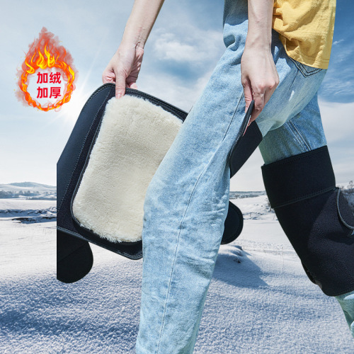 Electric vehicle knee pads, motorcycle thickened leg pads, knee warmers, plus velvet riding autumn and winter wind and cold protection equipment for men and women