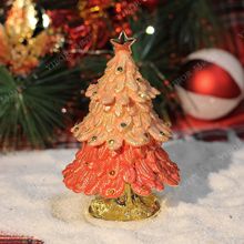 外贸跨境珐琅首饰盒圣诞树摆件圣诞节礼物饰品收纳盒欧美手工艺品