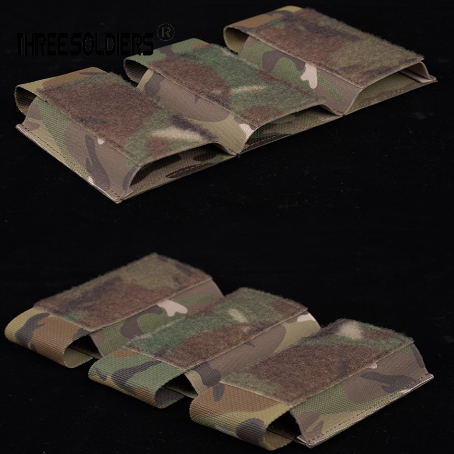 (2개) 실제 CS 전술 조끼 내장 탄성 5.56 고정 저장 벨크로 트리플 백