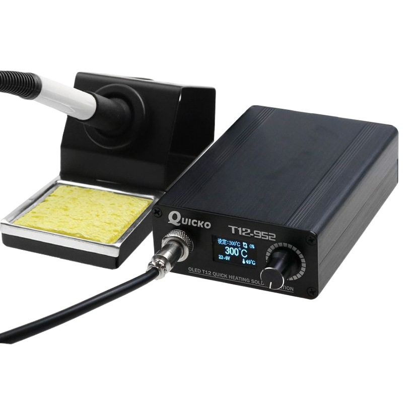 QUICKO OLED Col luz blanca T12-952 Estación de soldadura eléctrica herramienta de reparación de hierro de soldadura eléctrica Estación de soldadura de sueño