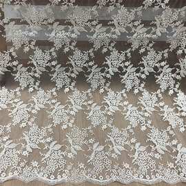 集美蕾丝新款睫毛面料 花卉蕾丝轻薄蕾丝做裙子连衣裙面料布匹
