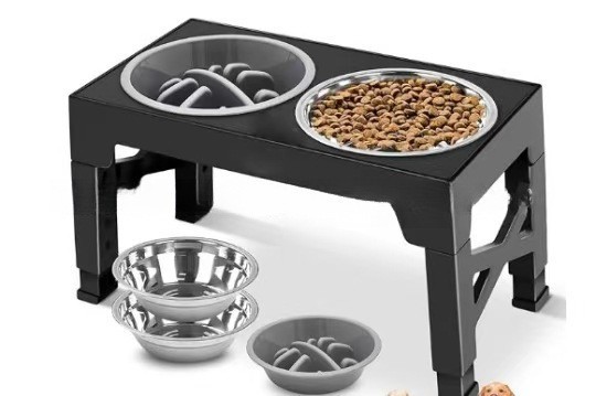 跨境狗碗防噎慢食碗小中型犬狗狗喂食器盆猫食盆狗粮防打翻榫卯碗|undefined