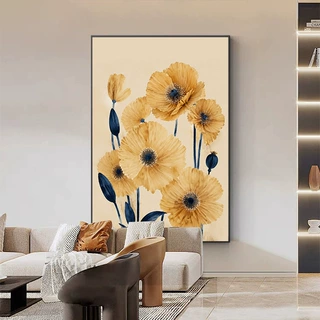 北欧抽象花卉卧室餐厅壁画高级感玄关走廊挂画法式复古客厅装饰画
