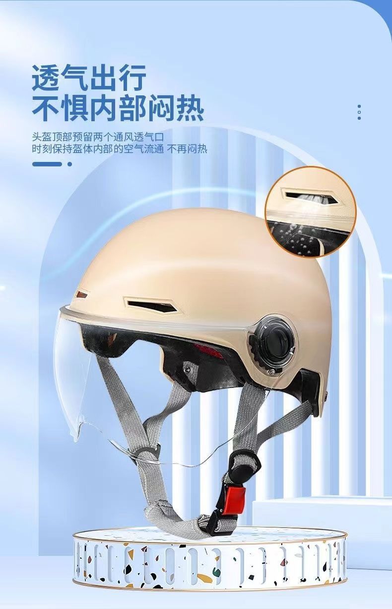 3c national standard certified electric vehicle helmet for men and women, summer sun protection, all-season universal motorcycle half helmet, breathable safety helmet