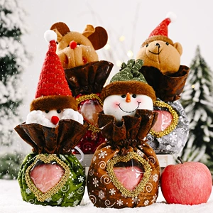 Novelty Cartoon Transparent Candy Bag for Christmas Decorations, Children's Gifts and Storage
