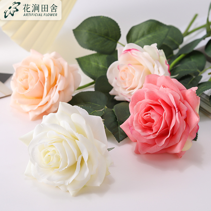 造花感触保湿ローズ結婚式の装飾ホームリビングルームエンジニアリングソフト装飾造花アリスローズ|undefined