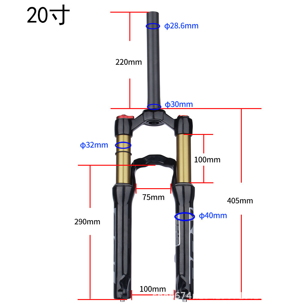 Bolany bicicleta de montaña horquilla delantera 20 pulgadas 24 pulgadas estudiante coche amortiguador de gas tenedor barril eje de liberación rápida presión de aire horquilla delantera