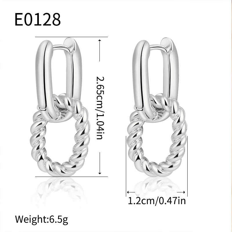 Women's Minimalist Twisted Geometric Double Layer Drop Earrings_voghion.com
