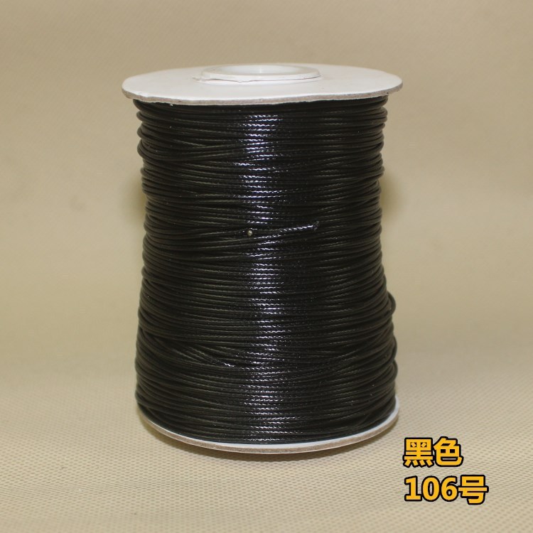 工場直販韓国ラウンドワックスコード環境に優しい DIY ワックスロープ黒手織りワックスロープウェビングワックスコードネックレスロープ|undefined