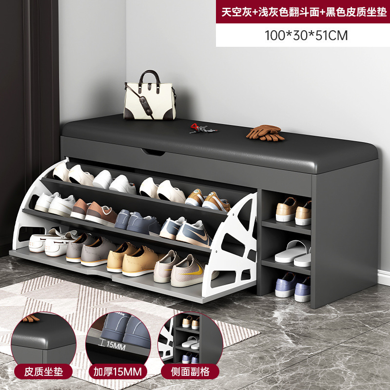 [플립커버+사이드수납] 스카이그레이 100cm.