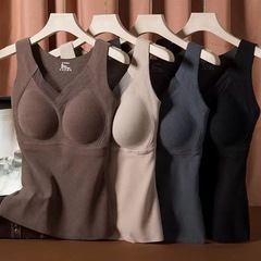 秋冬グラフェンデフリース保温下着の女性は、ブラジャー固定カップを着用しないでください。