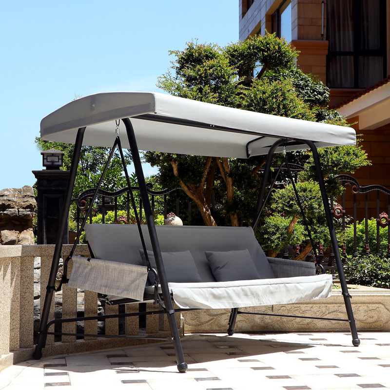 Sillón de patio al aire libre columpio al aire libre doble balcón casero silla de caña ocio mecedora hamaca de hierro forjado cuna