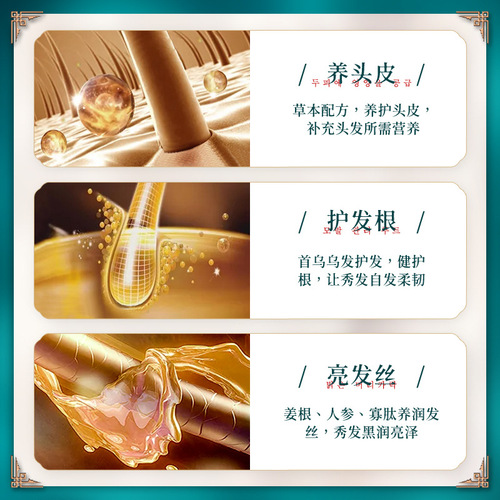 Hanfen Shampoo and Shower Gel 520ml Smooth Fragrance Ginseng Shampoo Large Capacity Home Pack Manufacturer Wholesale